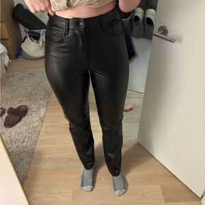 Abercrombie 90s Straight Ultra High Rise Faux Leather Pants